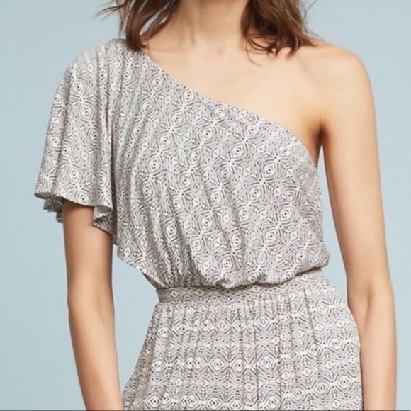 Anthropologie Maeve One Shoulder Cropped Wide Leg Jamie Jumpsuit, Size S - Picture 2 of 6